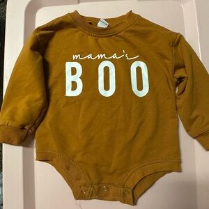 Mama's Boo Long-Sleeve One-Piece in Rust
